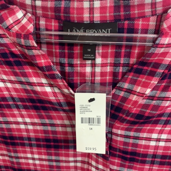 NWT Lane Bryant Ruffled Hem Flannel - Picture 8 of 13